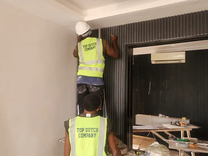 On-site installation and finishing progress