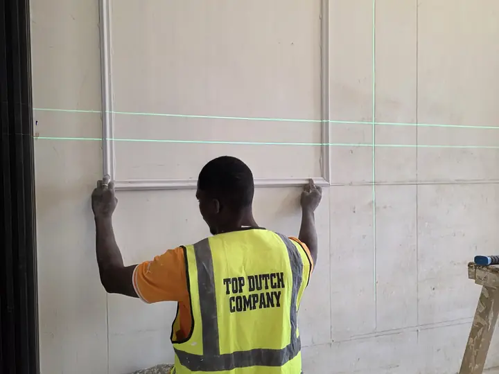 Wall preparation and finishing work before final styling